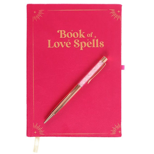 Book of Love Spells met Rozenkwarts kristal pen