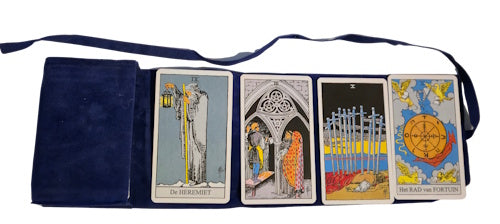 Dubbelzijdige fluwelen tarotkaarten opbergzak - Donkerblauw