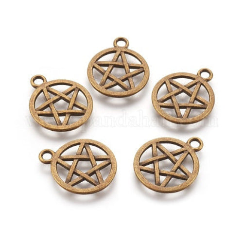 Hangertje Pentagram Bronskleurig