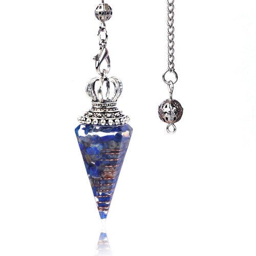 Pendel Lapis Lazuli chip en harsorgonite kroon