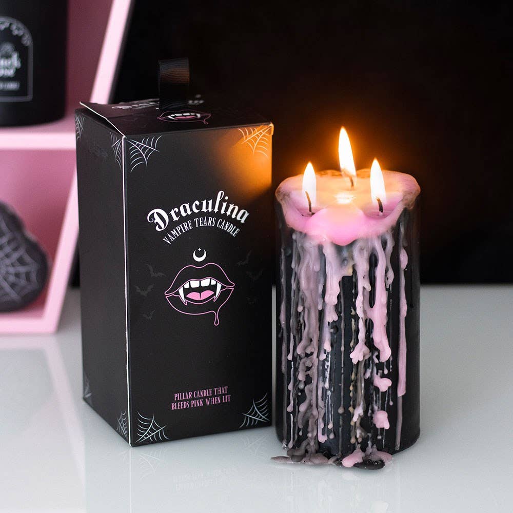 Pink Vampire Tears-pilaarkaars – groot