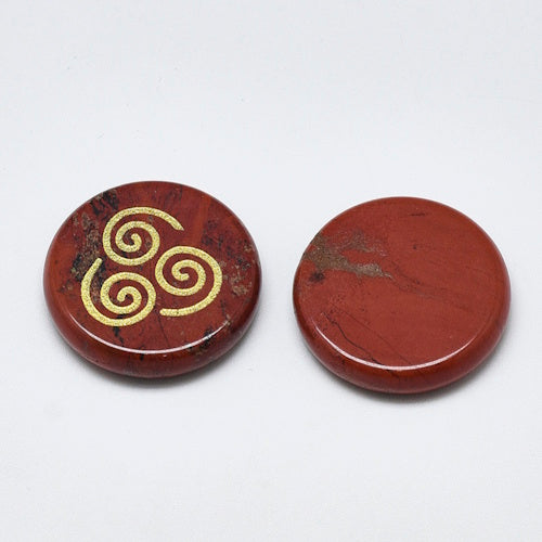 Rode Jaspis edelstenen set met 4 elementen symbolen