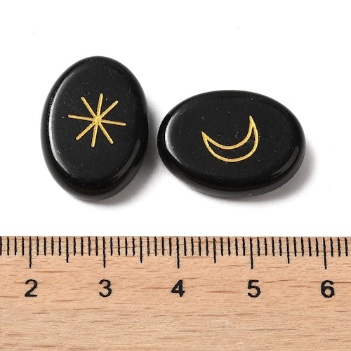 Zwarte Obsidiaan Heksen Runen