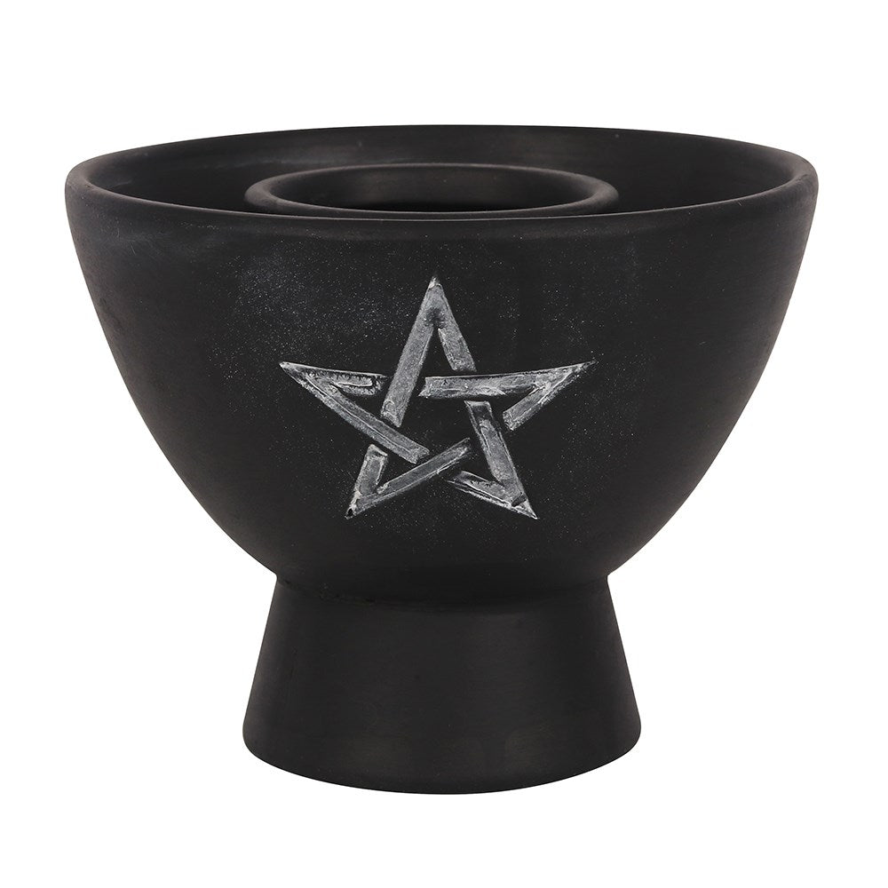 Zwarte Pentagram Terracotta Smudge schaal