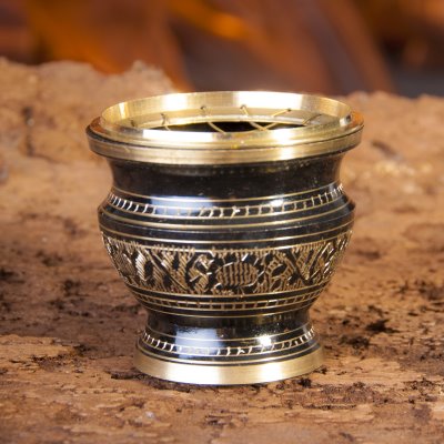 Netbrander zwart/goud ca 6cm klein