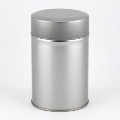 Theeblikje zilver rond