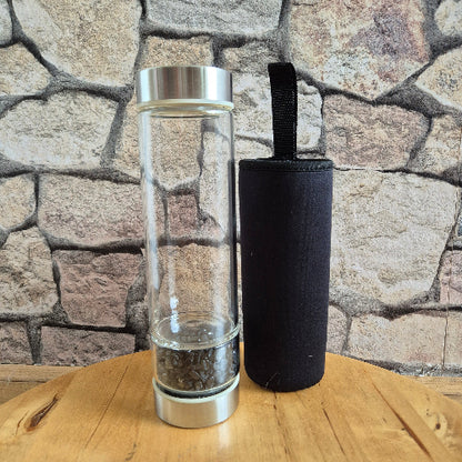 zwarte obsidiaan edelsteen waterfles