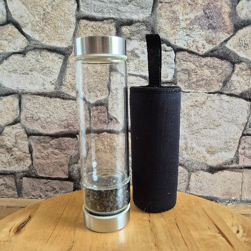 zwarte obsidiaan edelsteen waterfles