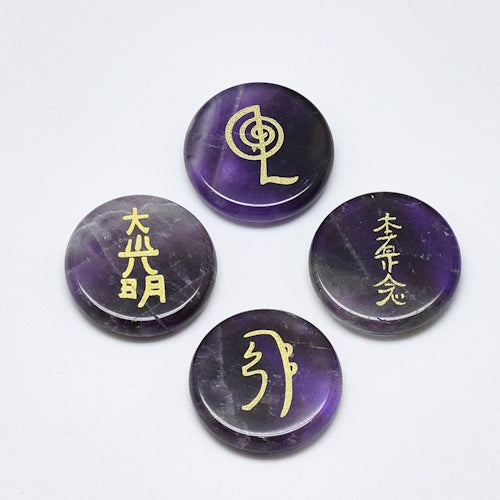 Amethist edelstenen set met Reiki symbolen