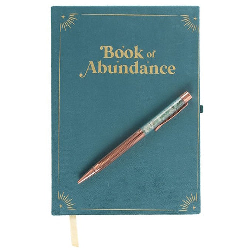 Book of Abundance met Groene Aventurijn kristal pen