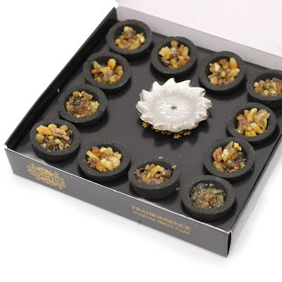 Box van 12 wierookhars cups - Frankincense