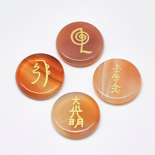 Carneool edelstenen set met Reiki symbolen