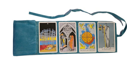 Dubbelzijdige fluwelen tarotkaarten opbergzak - Lichtblauw