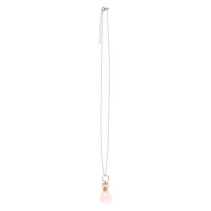 Love Rose Quartz crystal chip Potion Fles Ketting