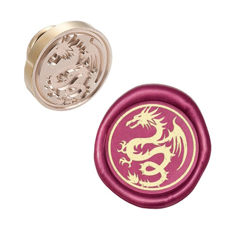Messing waszegel stempel - Draak