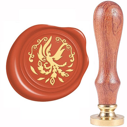 Messing waxzegel stempel met handvat - Phoenix