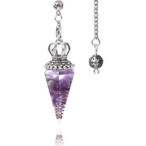 Pendel Amethist en harsorgonite kroon