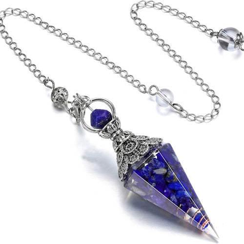 Pendel Lapis Lazuli  en hars – zeshoekig