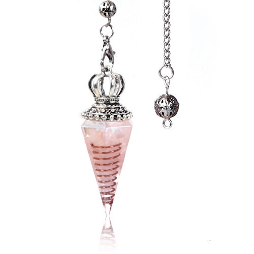 Pendel Rozenkwarts chip en harsorgonite kroon