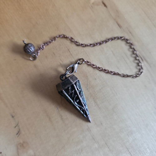 Pendelhanger Rood koper kegelvorm, bewerkt