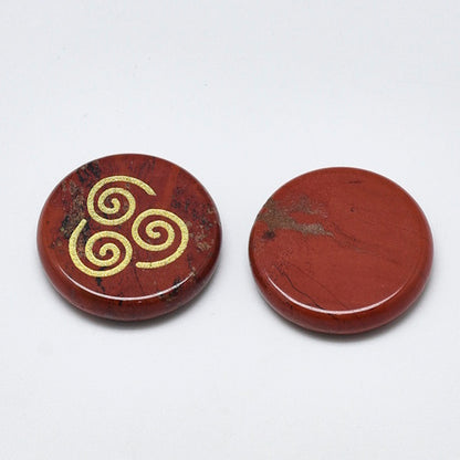 Rode Jaspis edelstenen set met 4 elementen symbolen