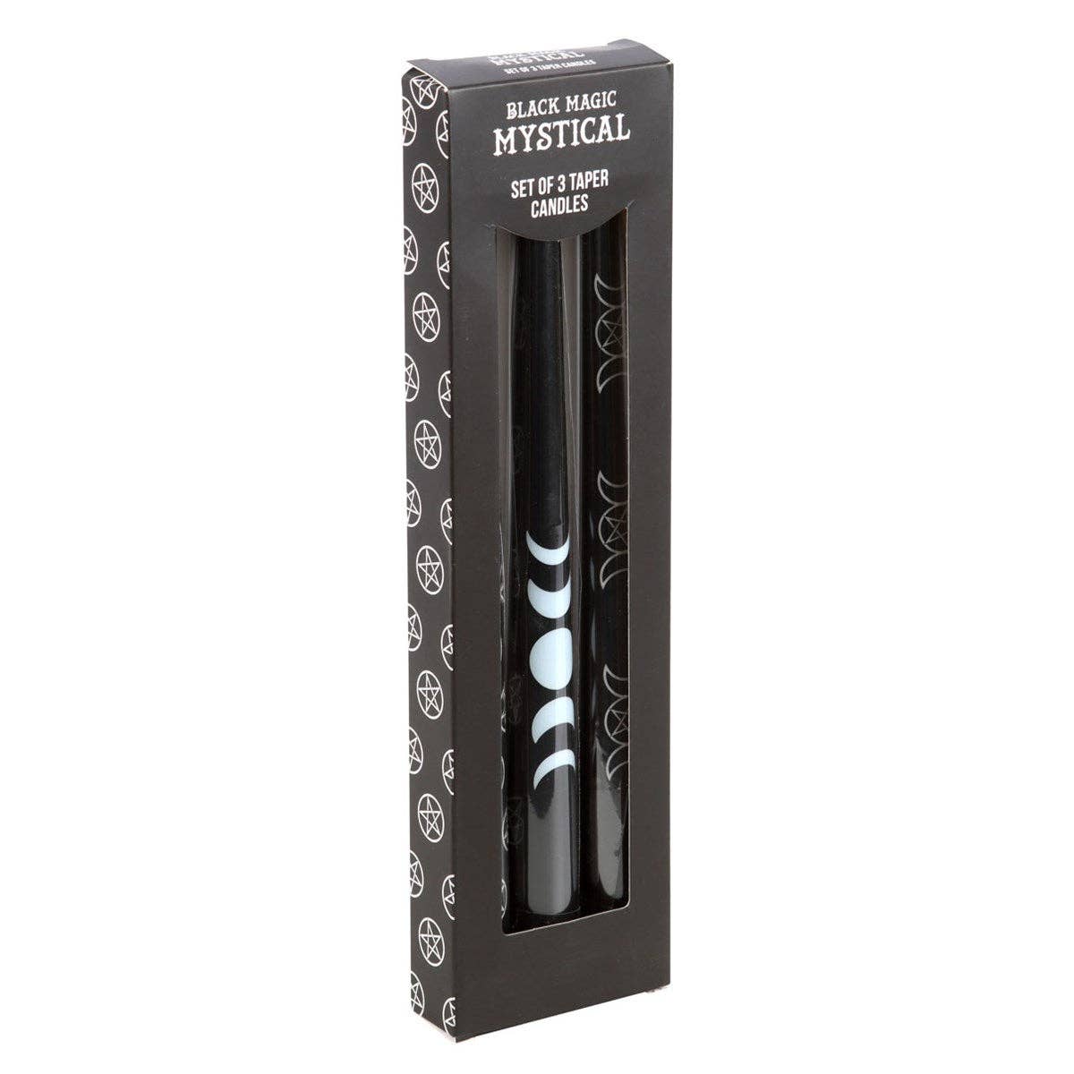 Set van 3 Black Magic mystieke kegelkaarsen