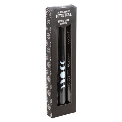 Set van 3 Black Magic mystieke kegelkaarsen
