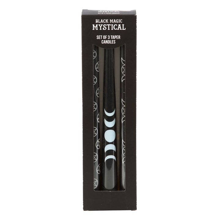 Set van 3 Black Magic mystieke kegelkaarsen