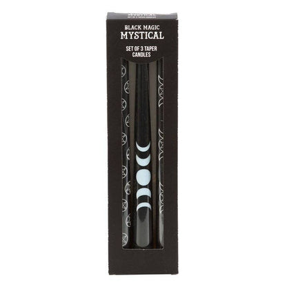 Set van 3 Black Magic mystieke kegelkaarsen