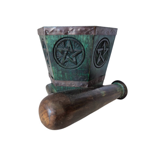 Houten vijzel Groen