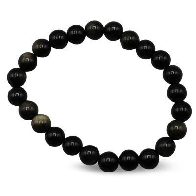 Armband Goudglans Obsidiaan 8mm
