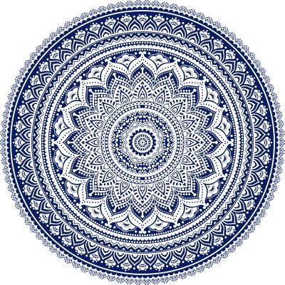 Rond wandkleed Mandala (blauw)